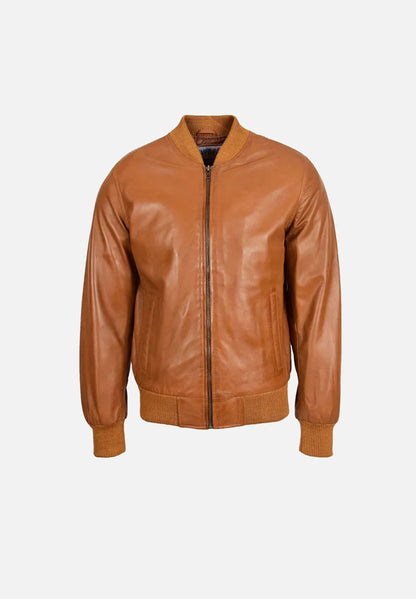 Beazley MA1 Brown Leather Bomber Jacket