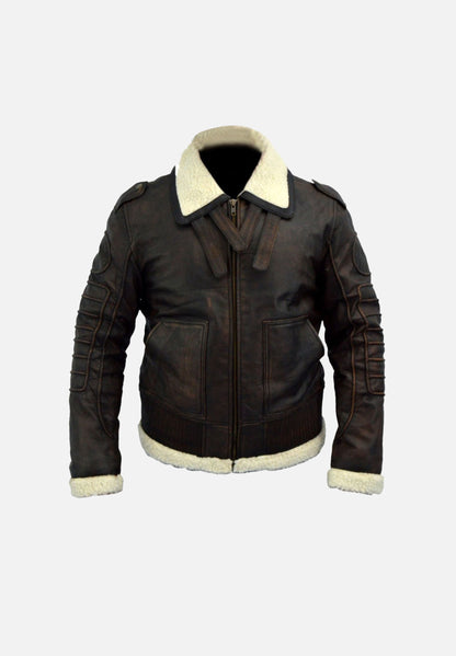 Parfitt Black B3 Leather Bomber Jacket