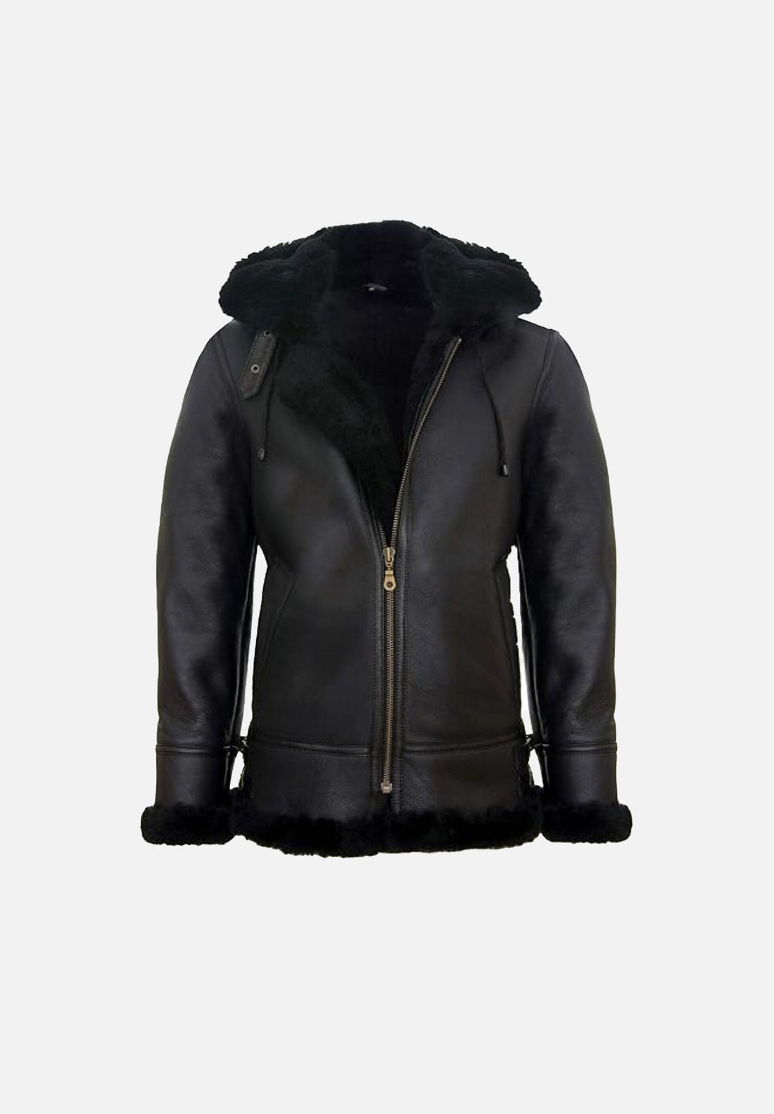 B3 Buck Black Leather Bomber Jacket