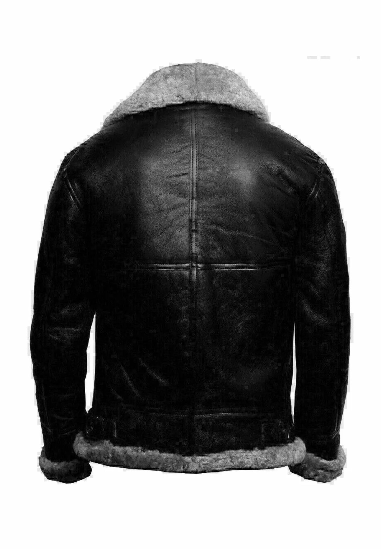 Boehne B3 Black Leather Bomber Jacket