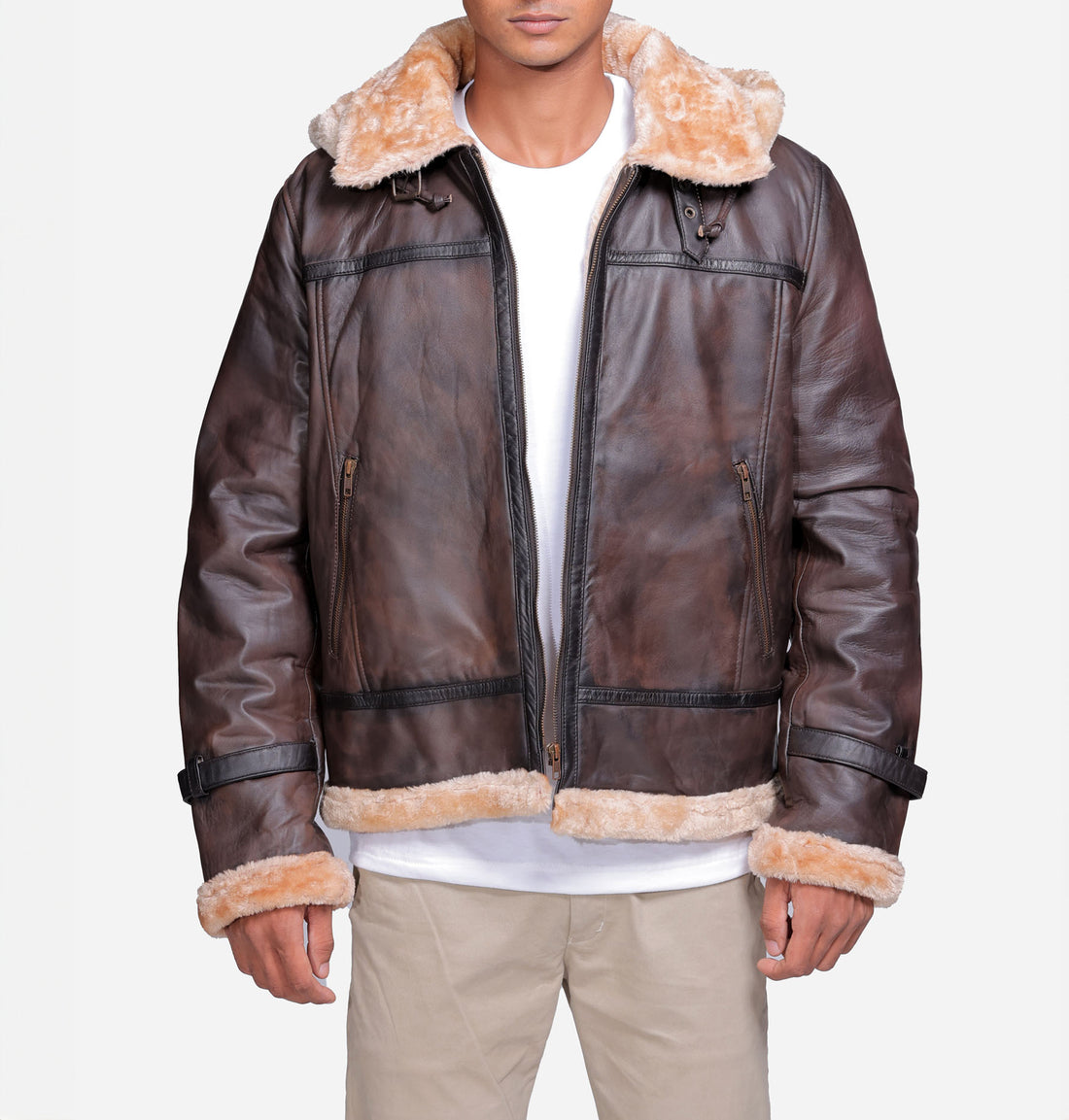 Delaney B3 Brown Leather Bomber Jacket