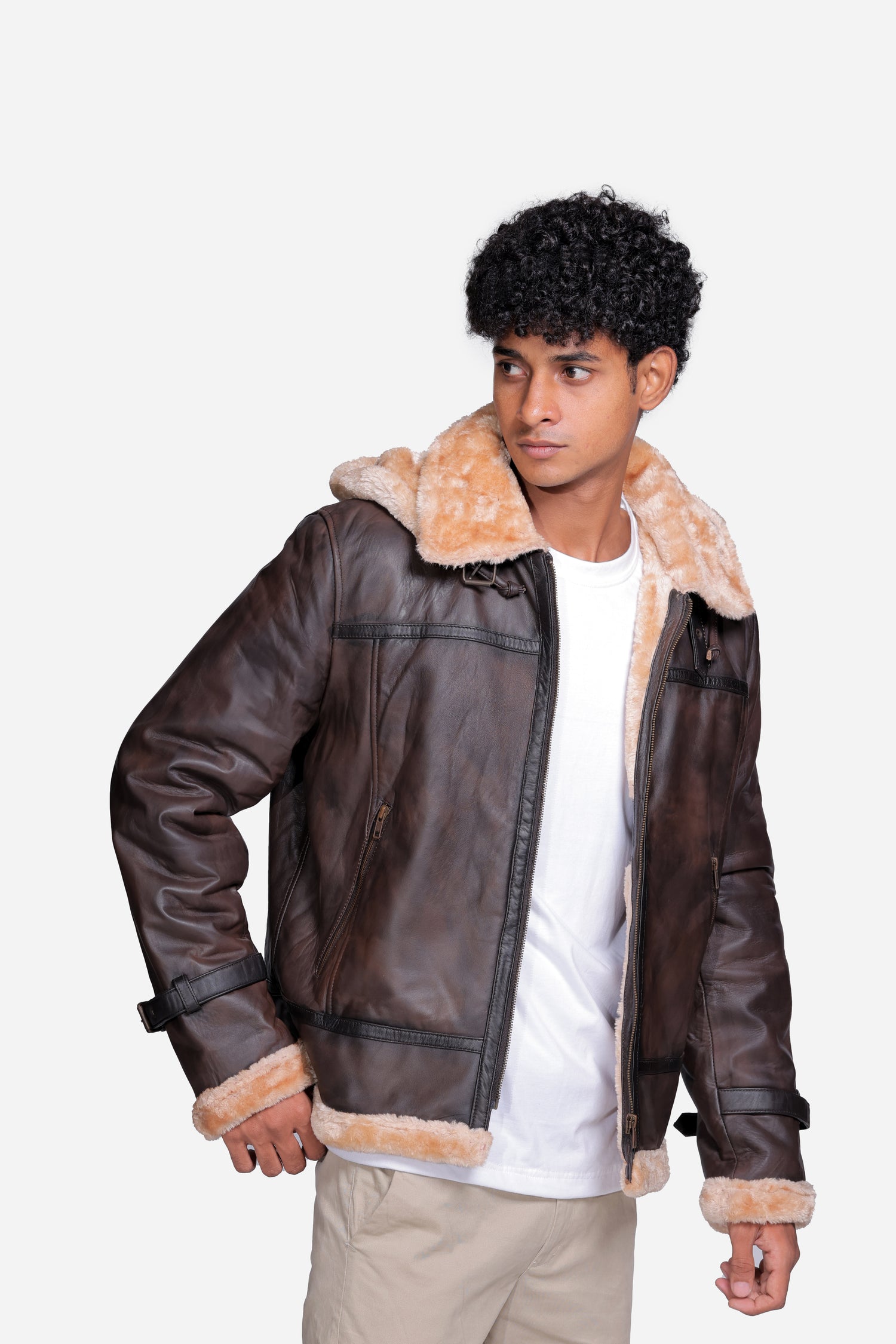 Delaney B3 Brown Leather Bomber Jacket