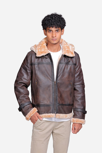 Delaney B3 Brown Leather Bomber Jacket