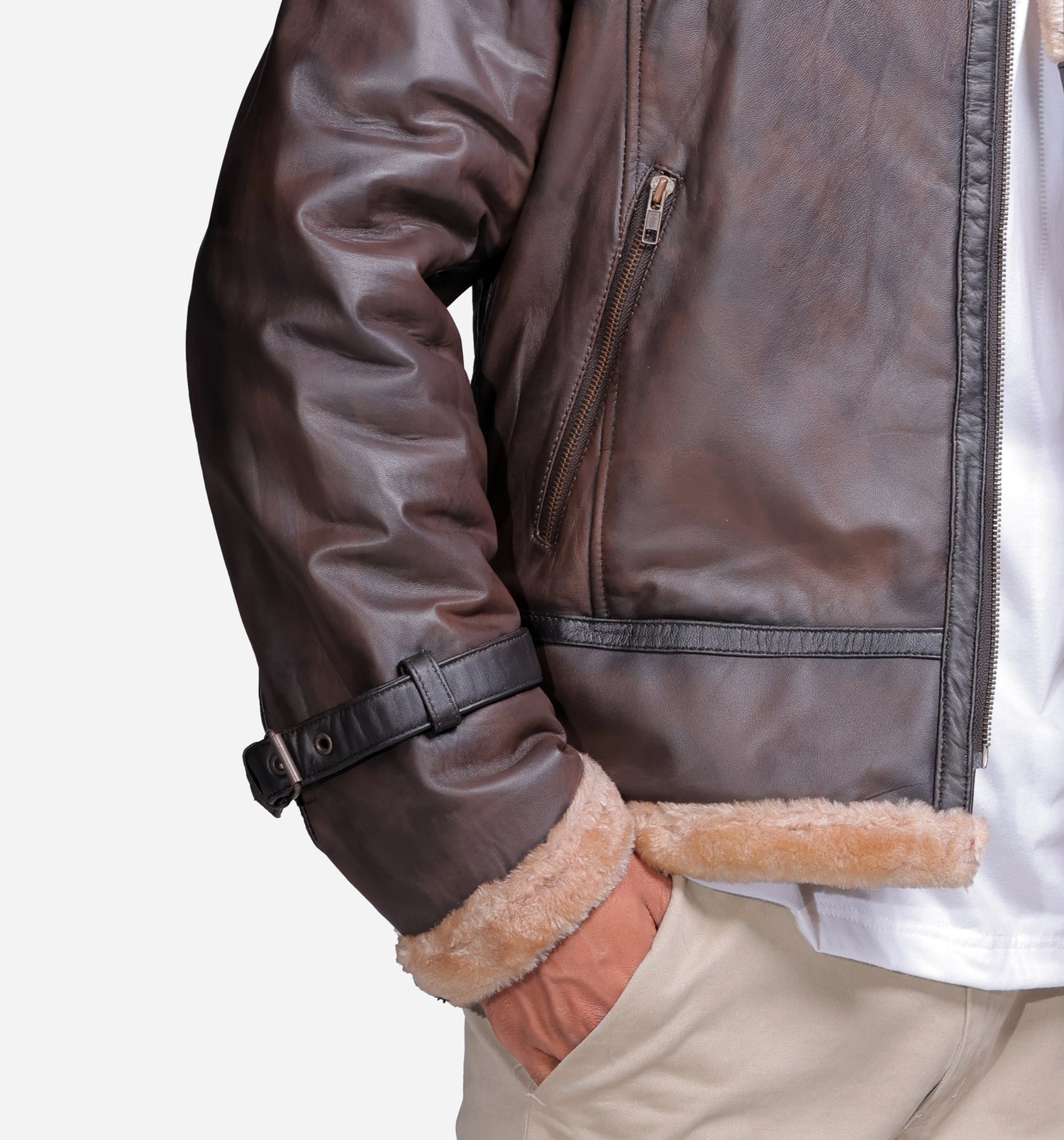 Delaney B3 Brown Leather Bomber Jacket