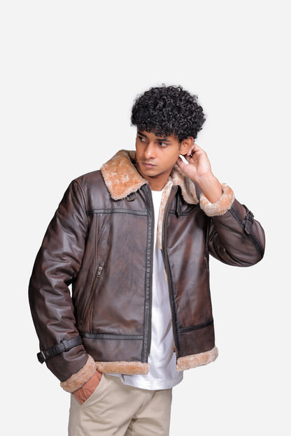 Delaney B3 Brown Leather Bomber Jacket