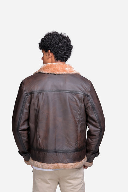 Delaney B3 Brown Leather Bomber Jacket