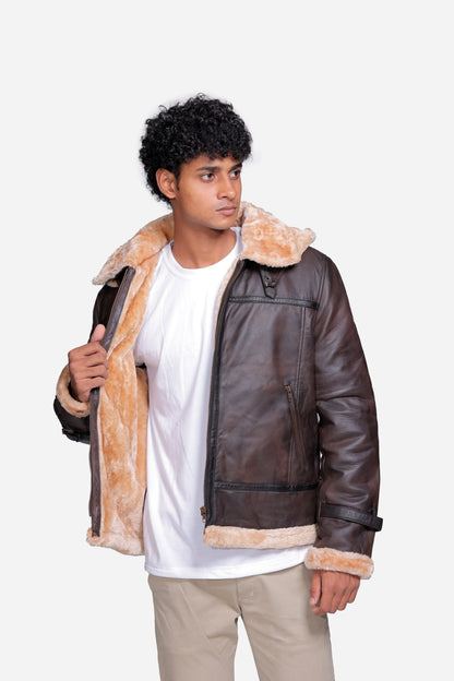 Delaney B3 Brown Leather Bomber Jacket